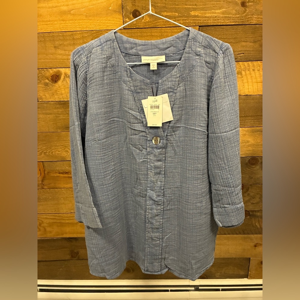 J. Jill Light Blue Button Down Shirt